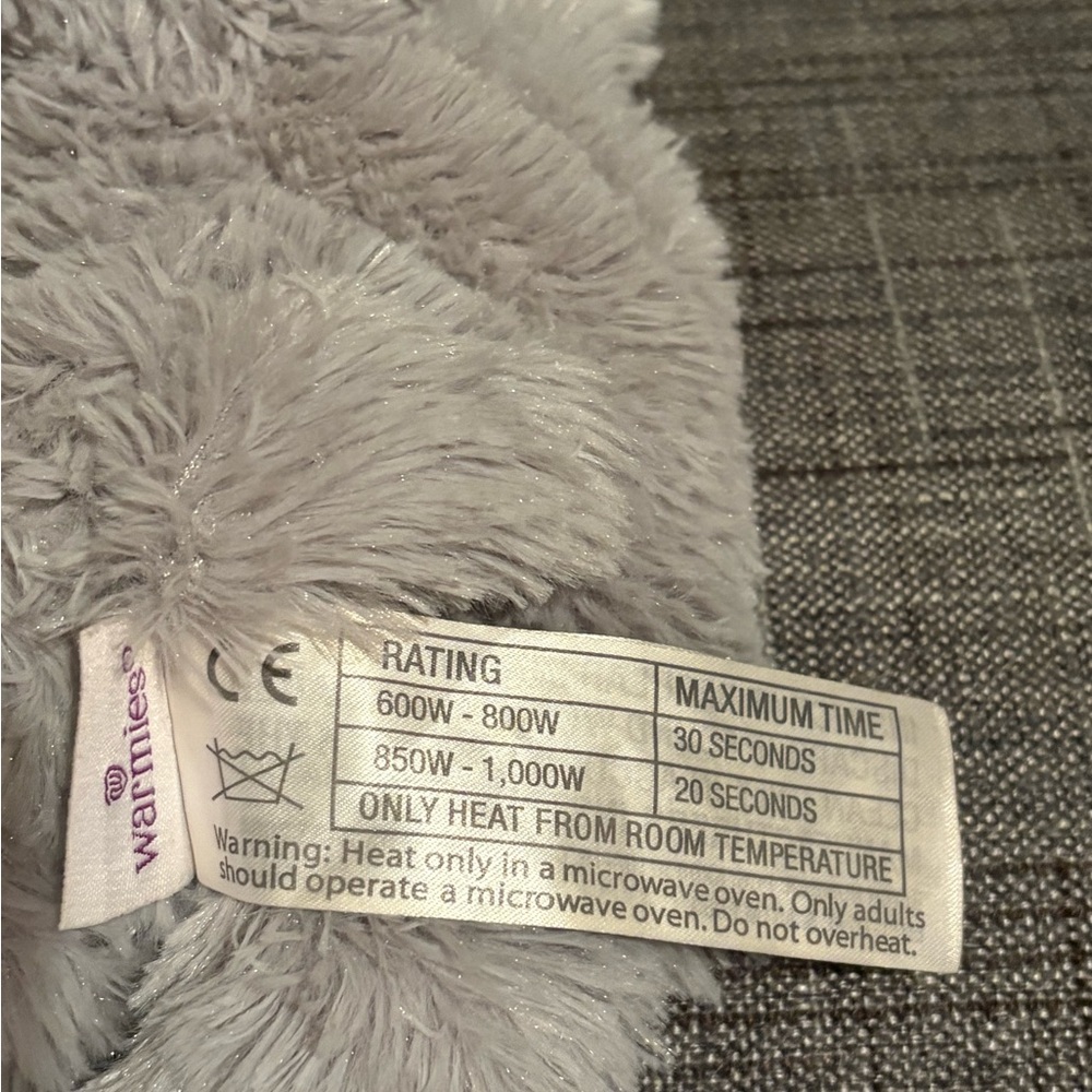 Warmies Husky Junior Plushie Gray White Puppy Dog Wolf - Picture 5 of 6